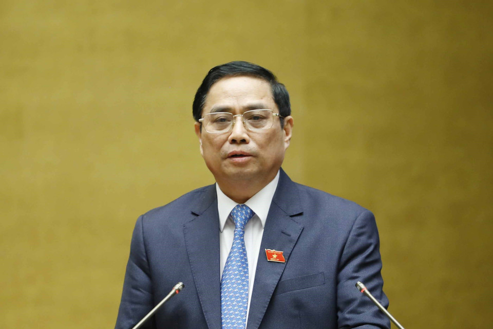 Thủ tướng Chính phủ Phạm Minh Chính làm rõ các vấn đề liên quan. (Ảnh: TTXVN)