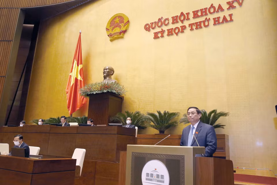 Thủ tướng Chính phủ Phạm Minh Chính phát biểu làm rõ các vấn đề liên quan đến toàn bộ nội dung của Phiên chất vấn. (Ảnh: Doãn Tấn/TTXVN)