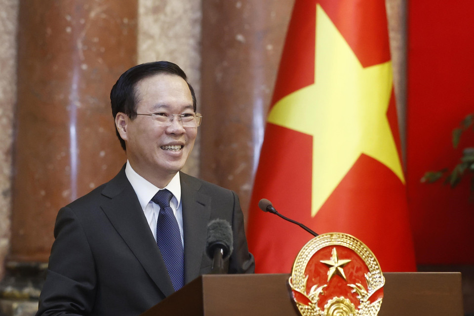 Chủ tịch nước Võ Văn Thưởng phát biểu. (Ảnh: Thống Nhất/TTXVN)