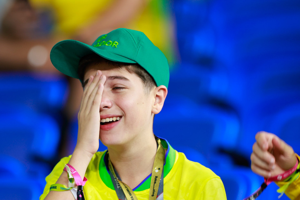 Niềm vui của cổ động viên Brazil. (Ảnh: Hải An/Vietnam+)