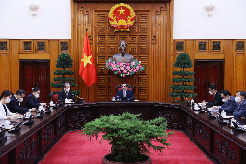 Quang cảnh buổi tiếp. (Ảnh: Dương Giang/TTXVN)