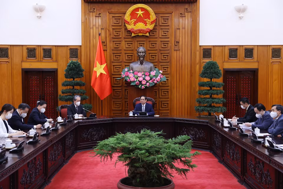 Quang cảnh buổi tiếp. (Ảnh: Dương Giang/TTXVN)