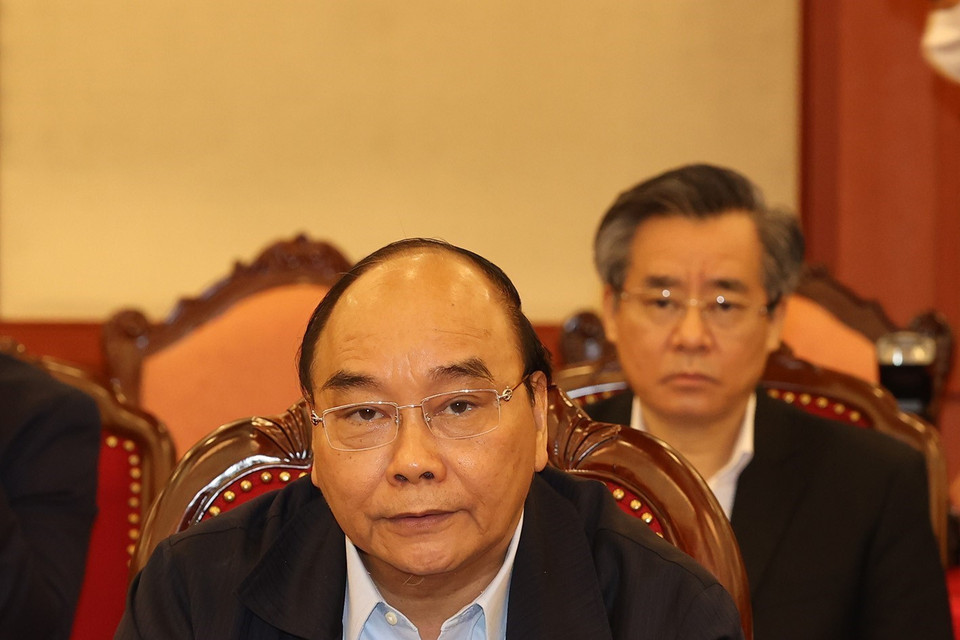 Ông Nguyễn Xuân Phúc, Ủy viên Bộ Chính trị, Chủ tịch nước, phát biểu tại buổi họp. (Ảnh: Trí Dũng/TTXVN)