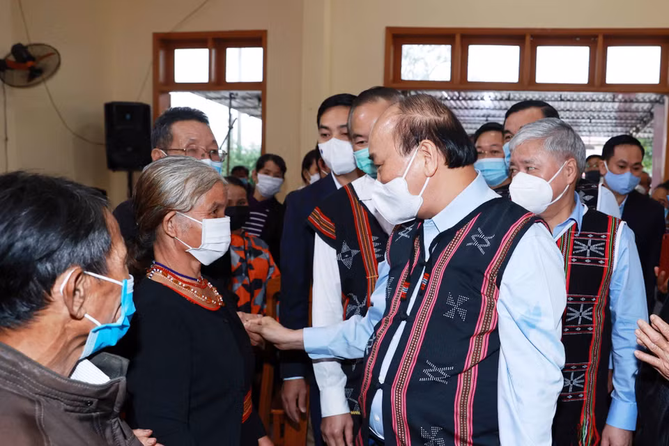 Ngày hội Đại đoàn kết toàn dân tộc năm 2021 diễn ra tại xã Ba, huyện Đông Giang, tỉnh Quảng Nam. (Ảnh: Thống Nhất/TTXVN)