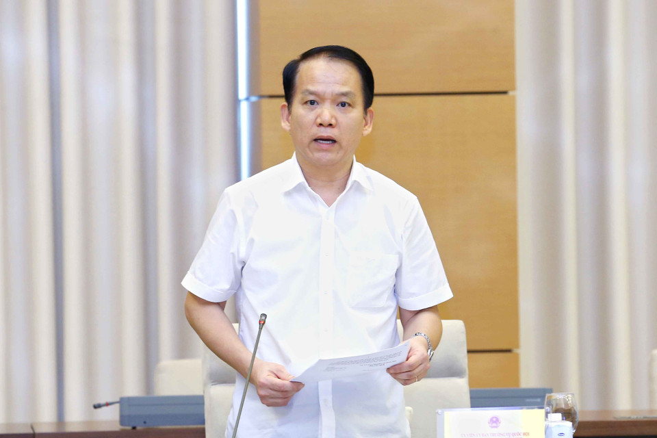 Chủ nhiệm Ủy ban Pháp luật của Quốc hội Hoàng Thanh Tùng phát biểu ý kiến. (Ảnh: Doãn Tấn/TTXVN)