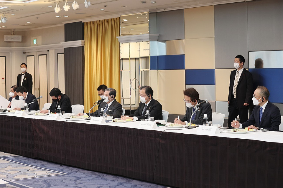 Các doanh nghiệp công nghệ số Nhật Bản tham dự buổi làm việc. (Ảnh: Dương Giang/TTXVN)