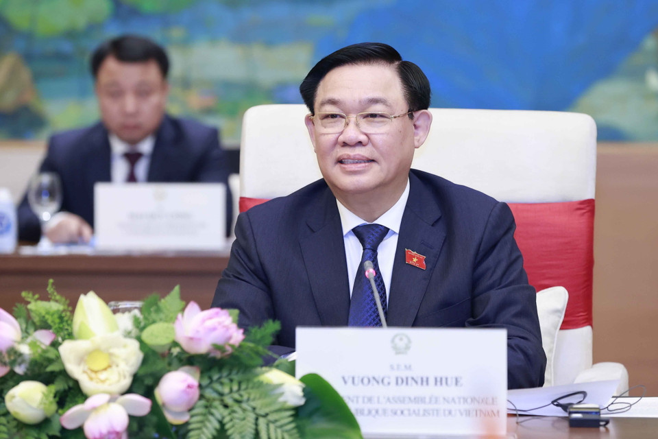 Chủ tịch Quốc hội Vương Đình Huệ phát biểu. (Ảnh: Doãn Tấn/TTXVN)