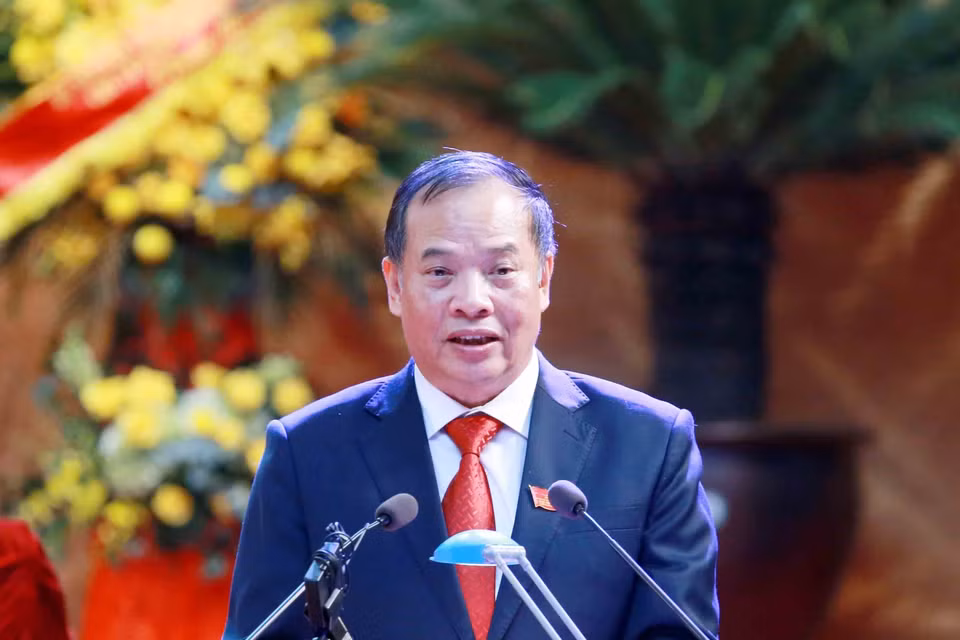 Ông Nguyễn Mạnh Hiển, Ủy viên Trung ương Đảng, Bí thư Tỉnh ủy Hải Dương phát biểu khai mạc Đại hội. (Ảnh: Phương Hoa/TTXVN)