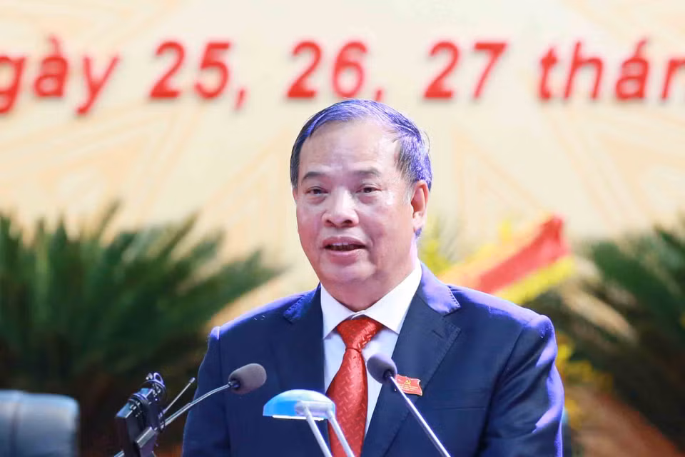 Ông Nguyễn Mạnh Hiển, Ủy viên Trung ương Đảng, Bí thư Tỉnh ủy Hải Dương, phát biểu khai mạc Đại hội. (Ảnh: Phương Hoa/TTXVN)