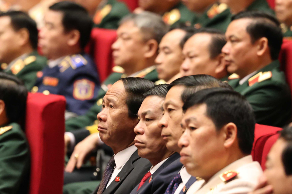 Các đại biểu dự phiên tham luận tại hội trường Trung tâm Hội nghị Quốc gia, sáng 27/1. (Nguồn: TTXVN)