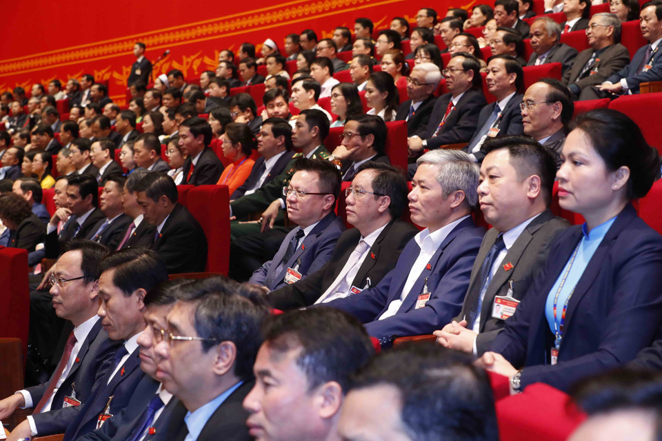 Đoàn đại biểu Đảng bộ Khối các cơ quan Trung ương dự phiên họp chiều 27/1. (Nguồn: TTXVN)