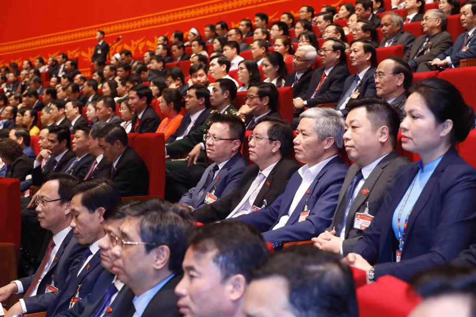 Đoàn đại biểu Đảng bộ Khối các cơ quan Trung ương dự phiên họp chiều 27/1. (Nguồn: TTXVN)