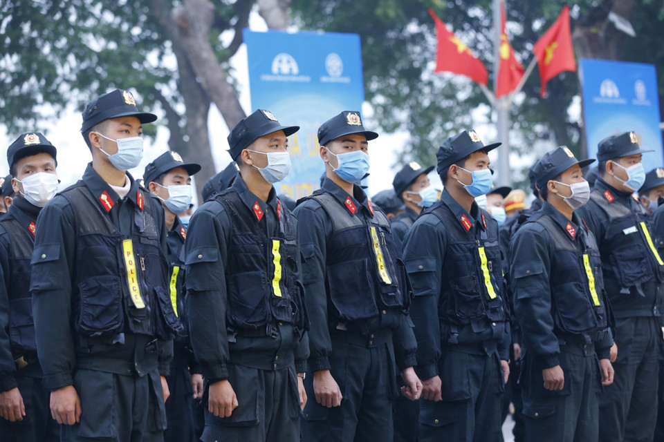 Các lực lượng dự Lễ ra quân. (Ảnh: Doãn Tấn/TTXVN)