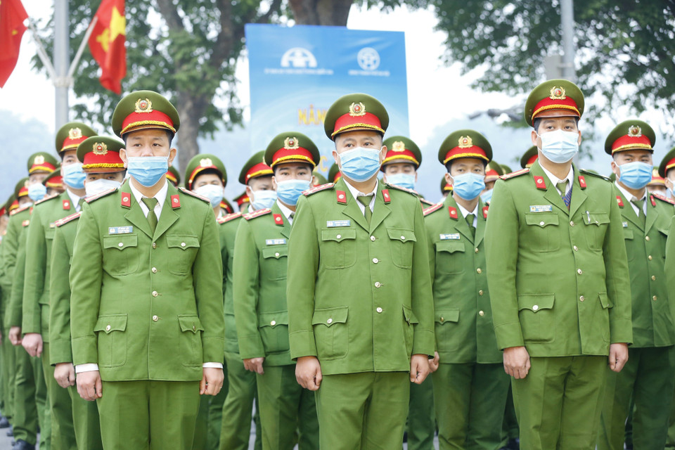 Các lực lượng dự Lễ ra quân. (Ảnh: Doãn Tấn/TTXVN)