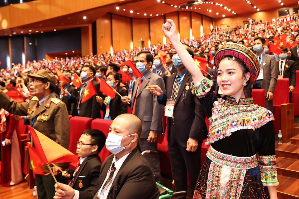 Các đại biểu dự Đại hội Thi đua yêu nước lần thứ X. (Ảnh: Trọng Đức/TTXVN)