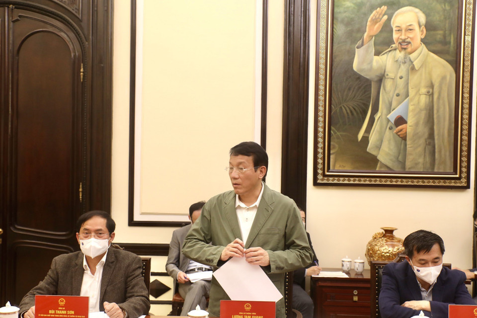 Thứ trưởng Bộ Công an Lương Tam Quang phát biểu. (Ảnh: Lâm Khánh/TTXVN)