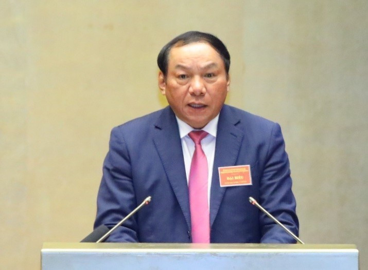Bộ trưởng Bộ Văn hóa, Thể thao và Du lịch Nguyễn Văn Hùng phát biểu. (Ảnh: Văn Điệp/TTXVN)
