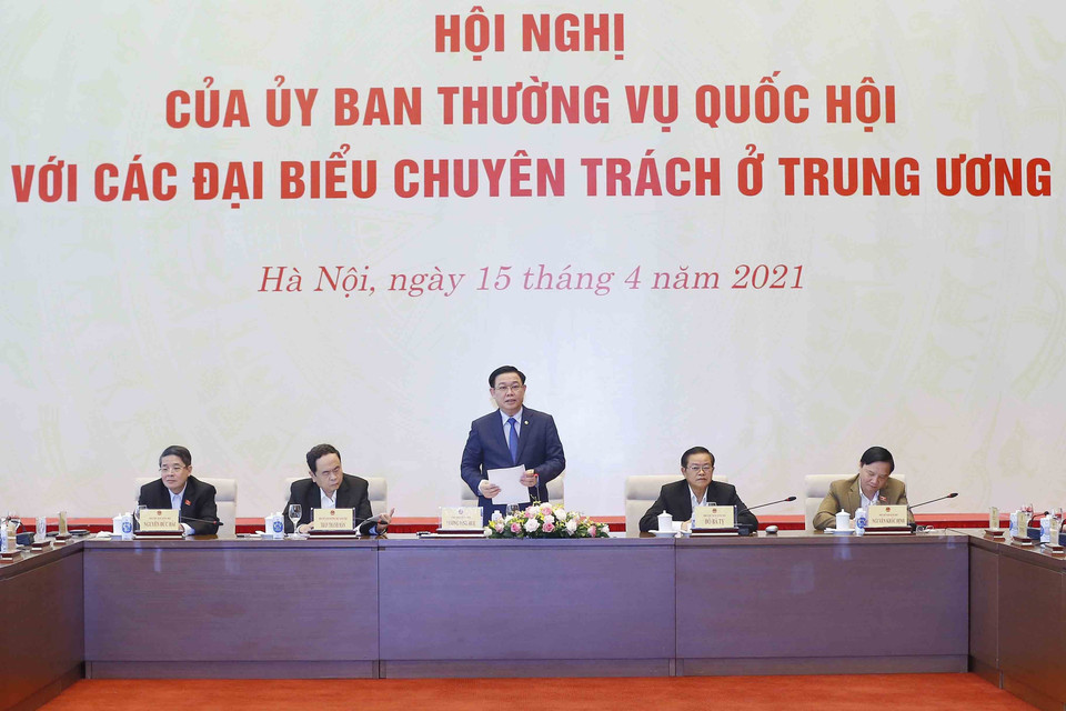 Chủ tịch Quốc hội Vương Đình Huệ phát biểu. (Ảnh: Doãn Tấn/TTXVN)