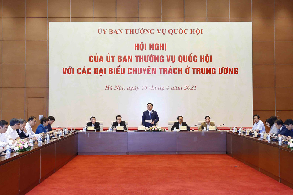 Chủ tịch Quốc hội Vương Đình Huệ phát biểu. (Ảnh: Doãn Tấn/TTXVN)