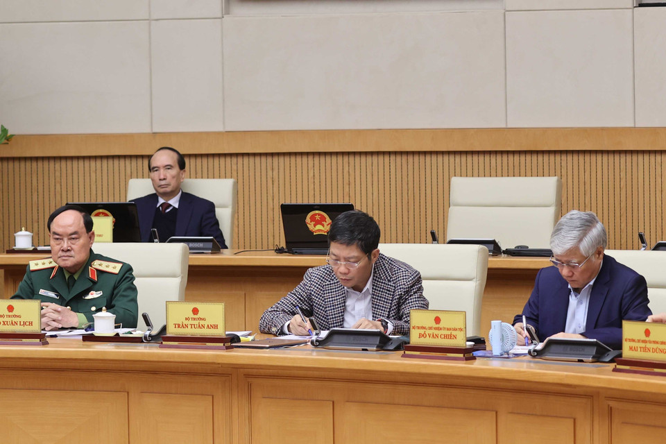 Các thành viên Chính phủ dự phiên họp. (Ảnh: Thống Nhất/TTXVN)