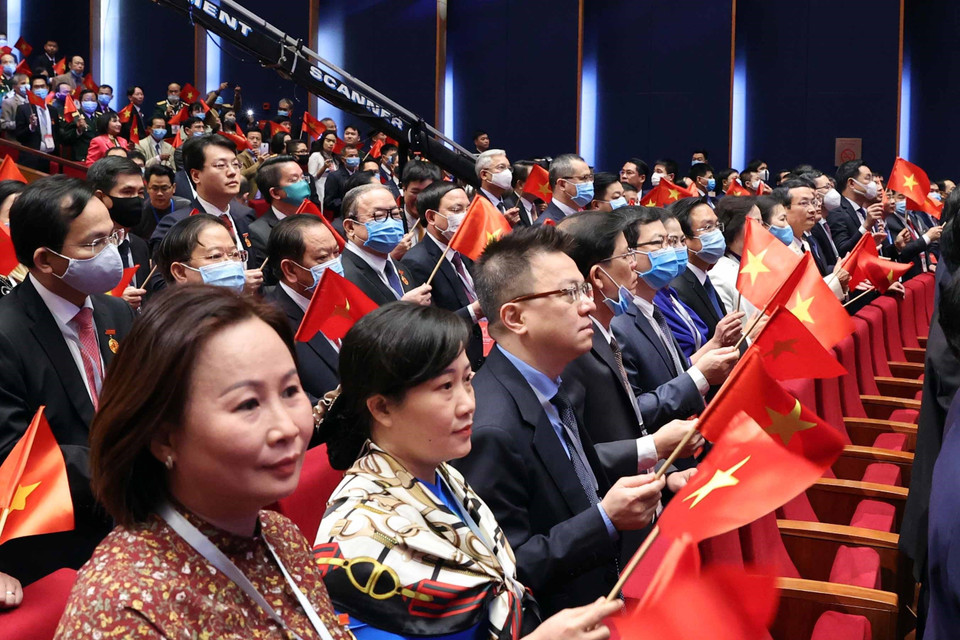 Các đại biểu dự Đại hội Thi đua yêu nước lần thứ X. (Ảnh: Thống Nhất/TTXVN)