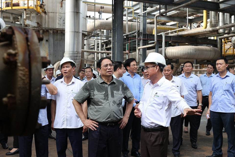 Nhà máy Đạm Ninh Bình thuộc Công ty Trách nhiệm hữu hạn Một thành viên Đạm Ninh Bình, tại Khu công nghiệp Khánh Phú, huyện Yên Khánh, tỉnh Ninh Bình. (Ảnh: Dương Giang/TTXVN)