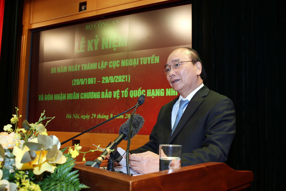 Chủ tịch nước Nguyễn Xuân Phúc phát biểu. (Ảnh: Phạm Kiên/TTXVN)