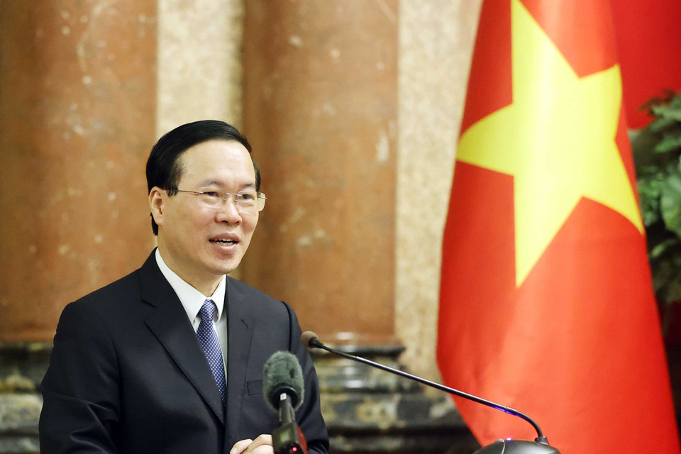 Chủ tịch nước Võ Văn Thưởng phát biểu. (Ảnh: Thống Nhất/TTXVN)