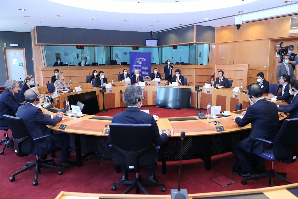 Quang cảnh hội đàm. (Ảnh: Doãn Tấn/TTXVN)