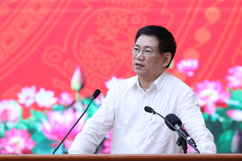 Bộ trưởng Bộ Tài chính Hồ Đức Phớc phát biểu. (Ảnh: Dương Giang/TTXVN)