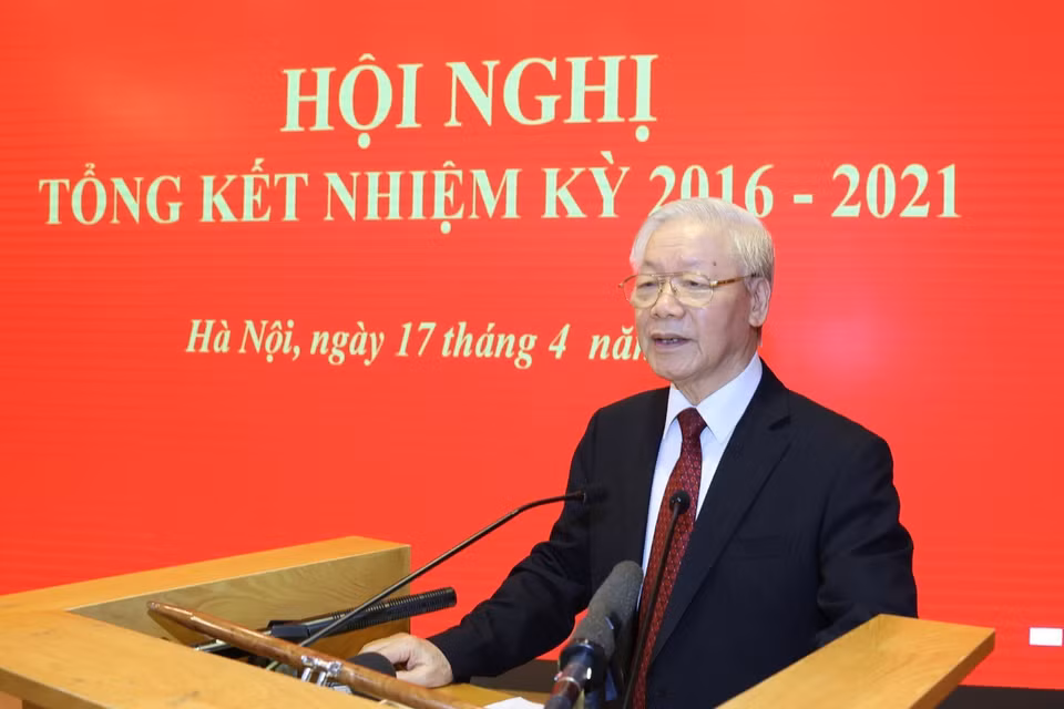 Tổng Bí thư Nguyễn Phú Trọng phát biểu tại Hội nghị. (Ảnh: Trí Dũng/TTXVN)