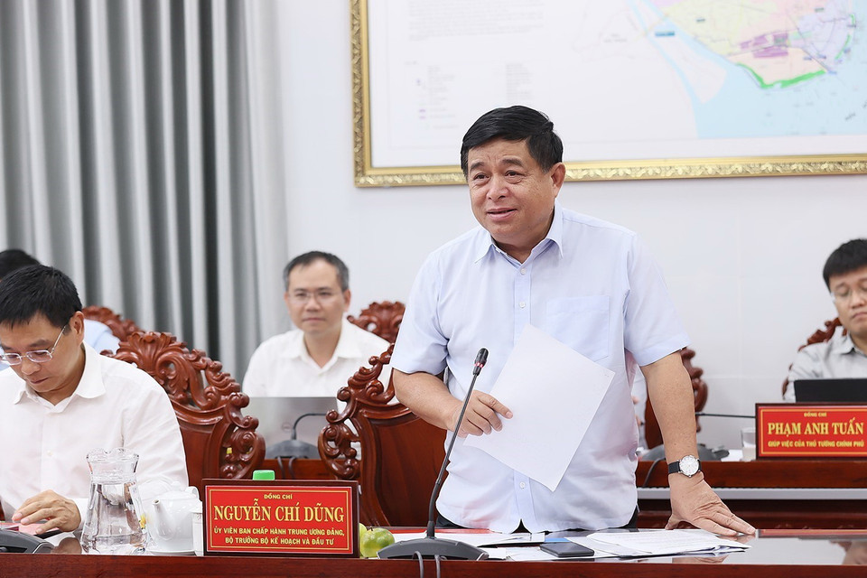 Bộ trưởng Bộ Kế hoạch và Đầu tư Nguyễn Chí Dũng phát biểu. (Ảnh: Dương Giang/TTXVN)