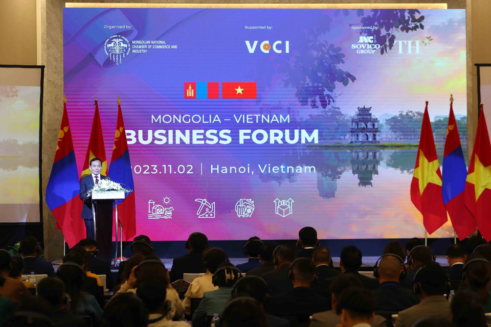 Phó Thủ tướng Trần Lưu Quang phát biểu tại Diễn đàn. (Ảnh: An Đăng/TTXVN)