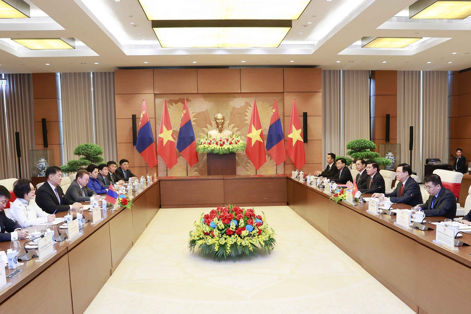 Quang cảnh buổi hội kiến. (Ảnh: Doãn Tấn/TTXVN)