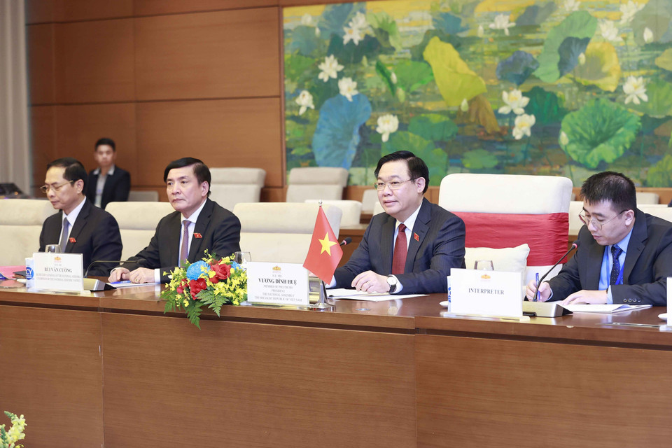 Chủ tịch Quốc hội Vương Đình Huệ phát biểu. (Ảnh: Doãn Tấn/TTXVN)