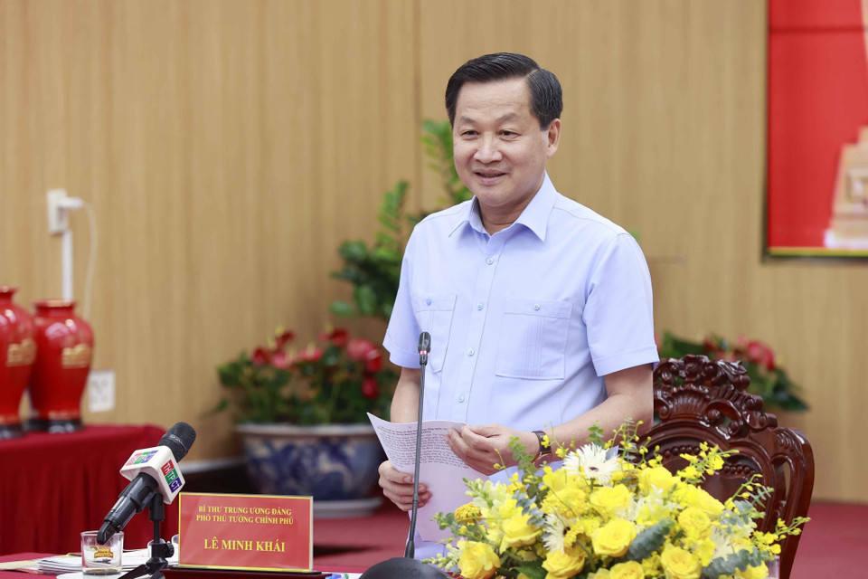 Phó Thủ tướng Chính phủ Lê Minh Khái phát biểu. (Ảnh: Doãn Tấn/TTXVN)