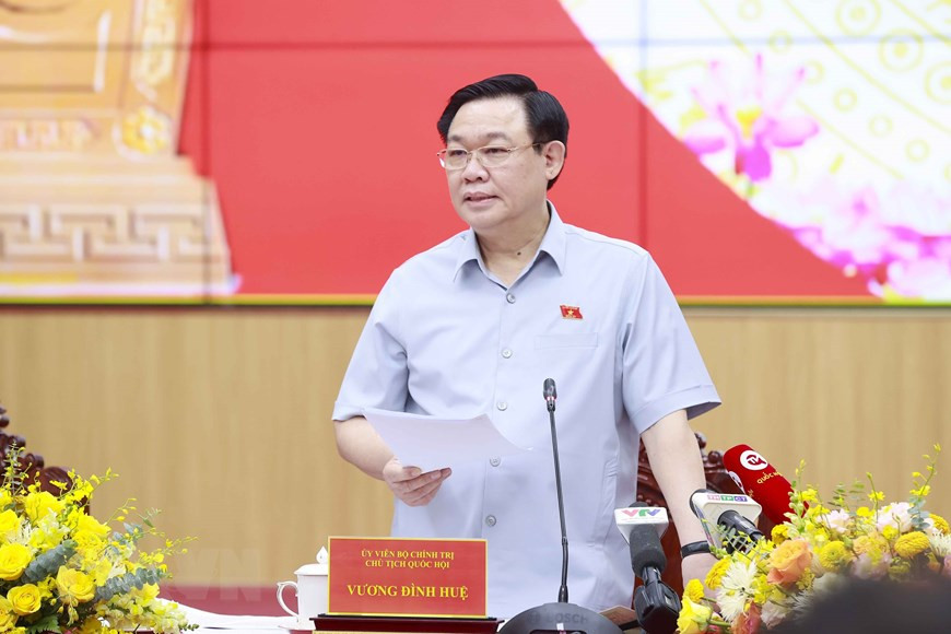 Chủ tịch Quốc hội Vương Đình Huệ phát biểu. (Ảnh: Doãn Tấn/TTXVN)