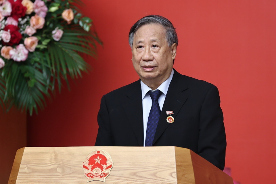 Ông Phạm Gia Khiêm, nguyên Ủy viên Bộ Chính trị, nguyên Phó Thủ tướng Chính phủ phát biểu. (Ảnh: Dương Giang/TTXVN)