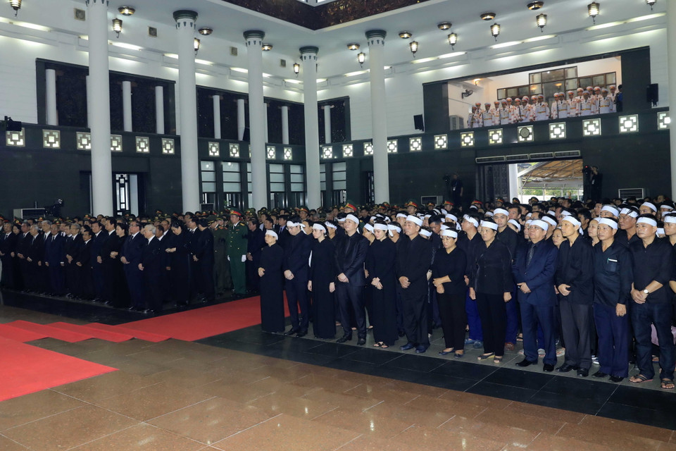 Quang cảnh lễ truy điệu. (Nguồn: TTXVN)