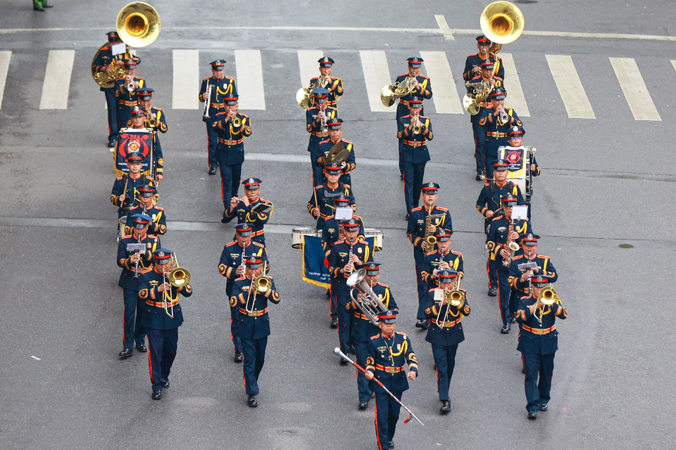Đội kèn đến từ lực lượng cảnh sát Philippines. (Ảnh: Minh Sơn/Vietnam+)