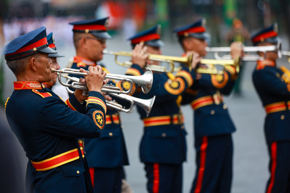 Đội kèn đến từ lực lượng cảnh sát Philippines. (Ảnh: Minh Sơn/Vietnam+)
