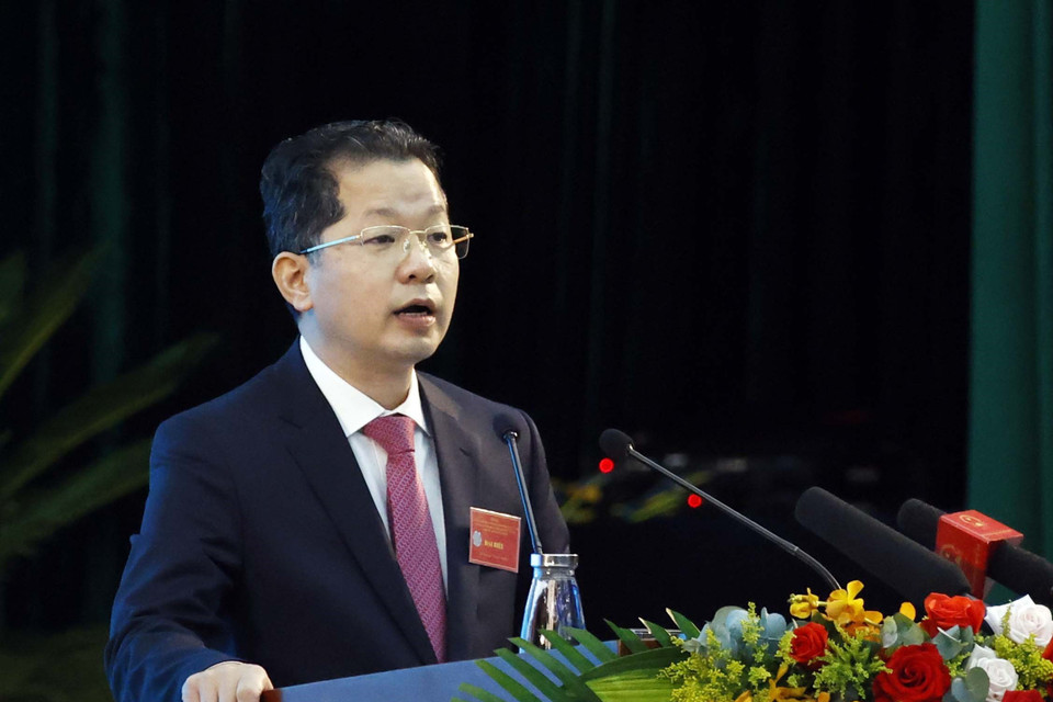 Bí thư Thành ủy Đà Nẵng Nguyễn Văn Quảng phát biểu. (Ảnh: Thống Nhất/TTXVN)