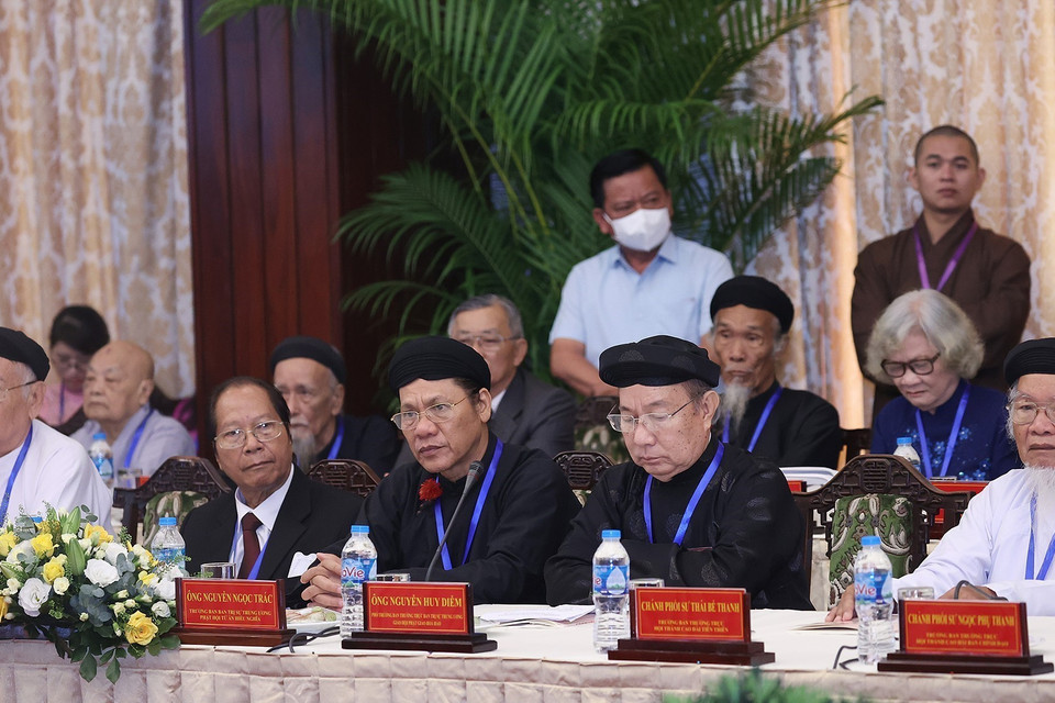 Hội nghị biểu dương các tổ chức tôn giáo có đóng góp trong sự nghiệp xây dựng và bảo vệ Tổ quốc được tổ chức tại Thành phố Hồ Chí Minh. (Ảnh: Dương Giang/TTXVN)