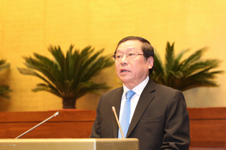 Ông Lại Xuân Môn, Ủy viên Trung ương Đảng, Phó Trưởng Ban Tuyên giáo Trung ương, phát biểu tại hội nghị. (Ảnh: Phương Hoa/TXVN)