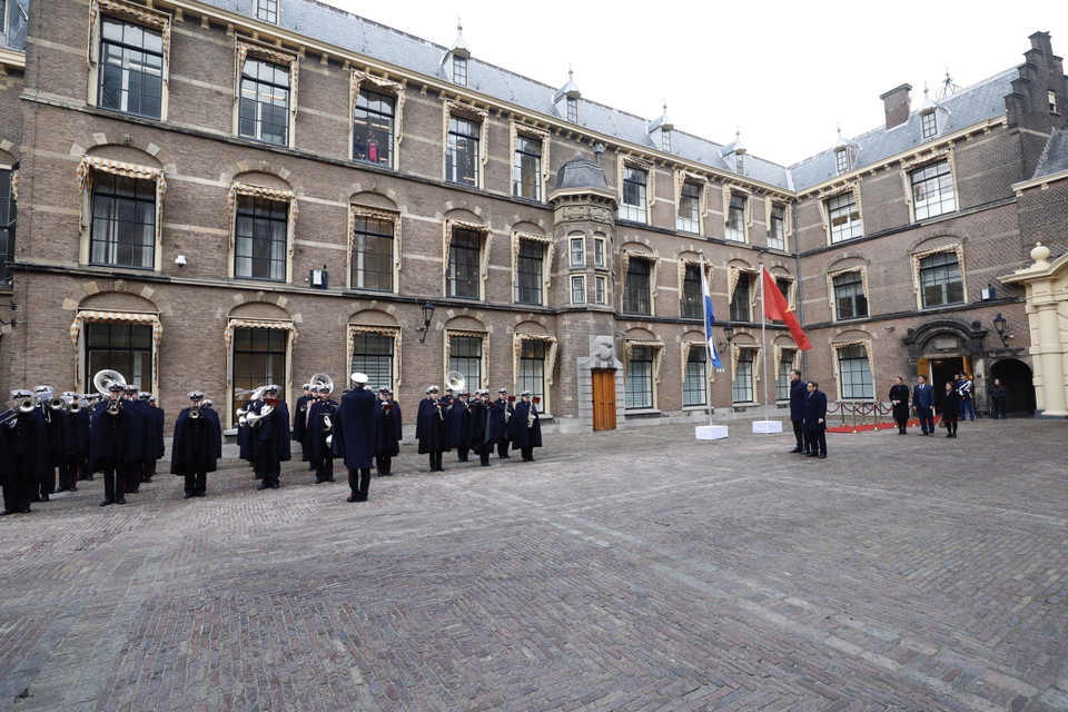 Quang cảnh lễ đón. (Ảnh: Dương Giang/TTXVN)