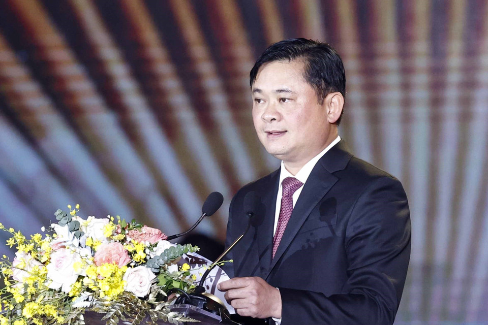 Bí thư Tỉnh ủy Nghệ An Thái Thanh Quý phát biểu tại buổi Lễ. (Ảnh: Thống Nhất/TTXVN)