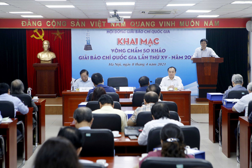 Quang cảnh lễ khai mạc vòng chấm sơ khảo. (Ảnh: Phạm Kiên/TTXVN)