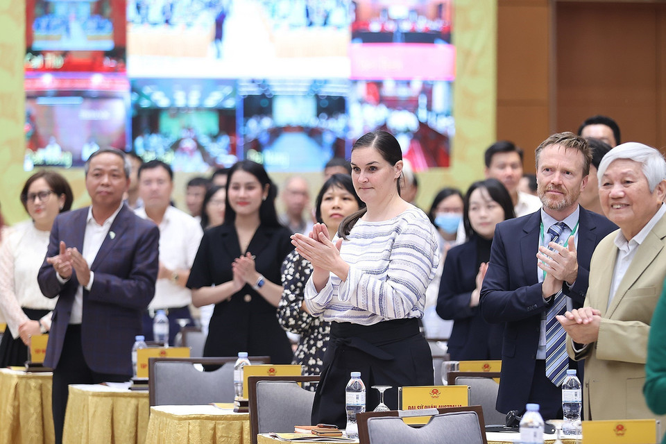 Đại biểu các tổ chức quốc tế, chuyên gia, nhà khoa học và các đối tác phát triển tham dự hội nghị. (Ảnh: Dương Giang/TTXVN)