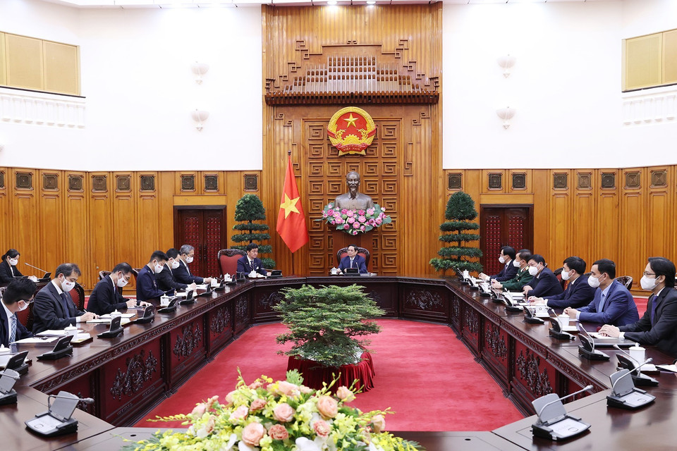 Quang cảnh buổi tiếp. (Ảnh: Dương Giang/TTXVN)