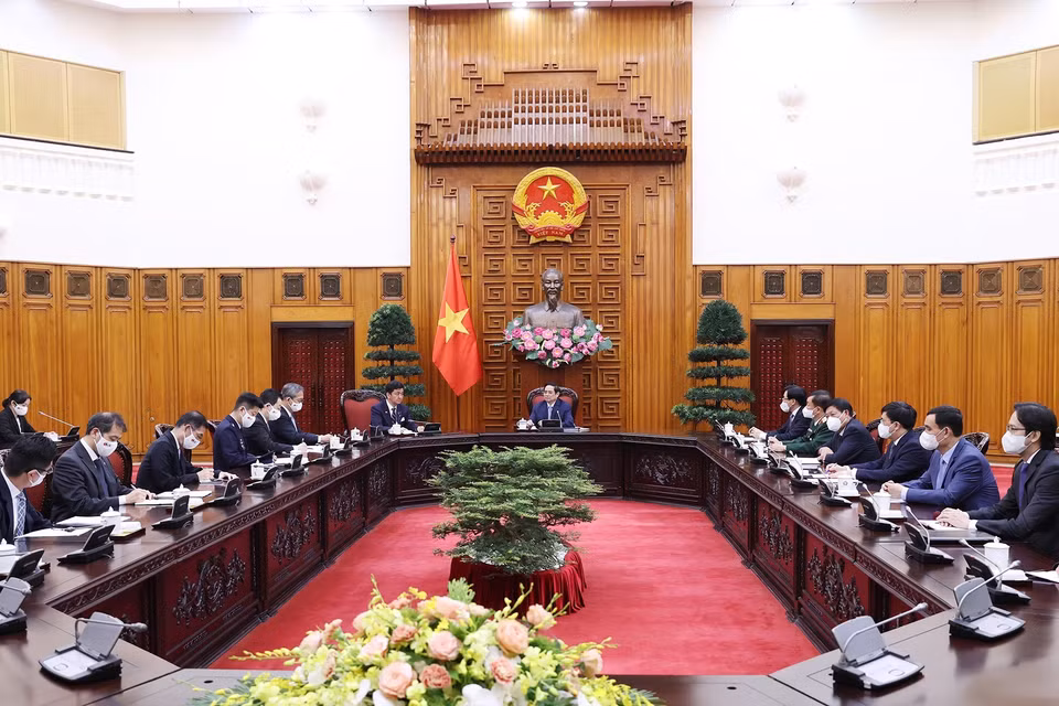 Quang cảnh buổi tiếp. (Ảnh: Dương Giang/TTXVN)